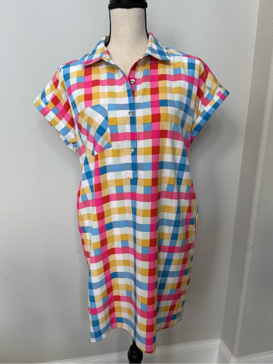 entro Dresses & Skirts - entro Multicolor Gingham Shirt Dress